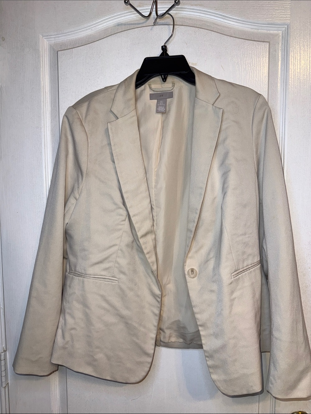 Women's Light Cream Single-Button Blazer